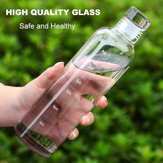 Drinkware Decor Beautiful Straight Drinking Bottle Transparent Large Capacity Water Cup Portable Hight Borosilicate Glass (pink)