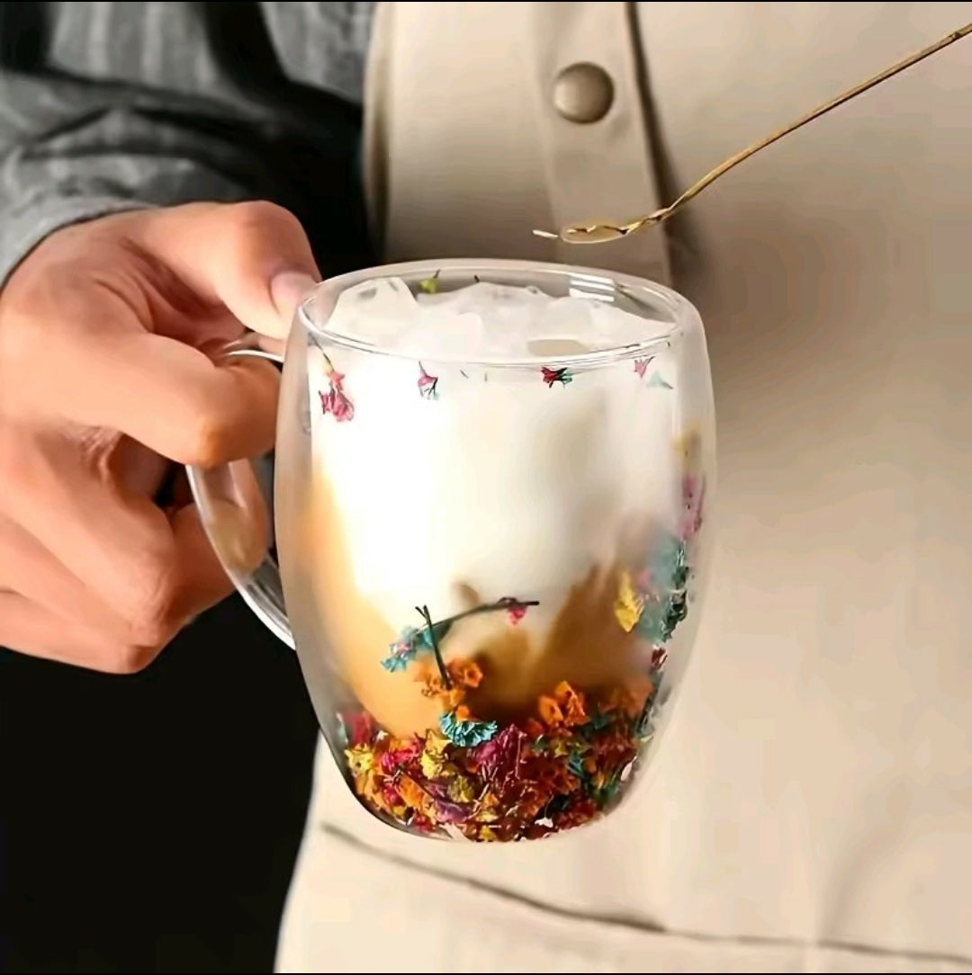 Drinkware Decor Double Wall Clear Glass Coffee Mug