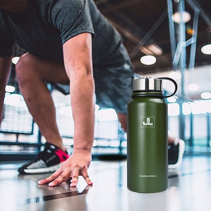 Drinkware Decor Vacuum Insulated Stainless Steel Water Bottle - Keeps Drinks Hot for 24 Hours, Cold for 12 Hours 27oz(800ml) - Sweat Proof Sport Design