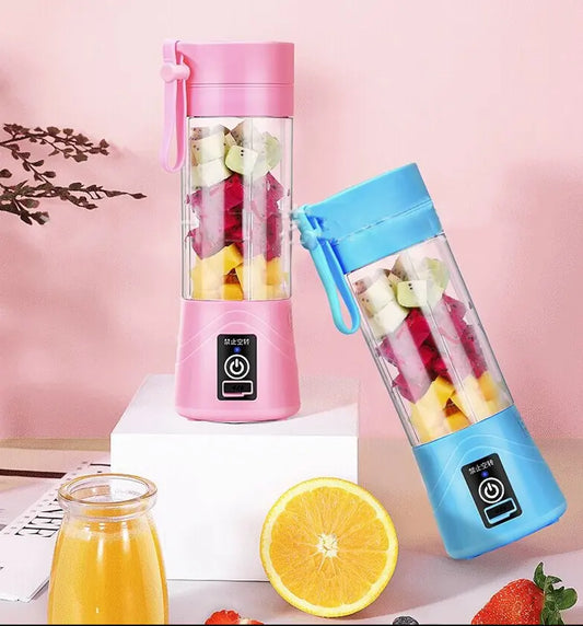 Drinkware Decor Portable Electric USB Juice Maker Juicer Bottle Blender Grinder Mixer, Rechargeable Bottle with 6 Blades
