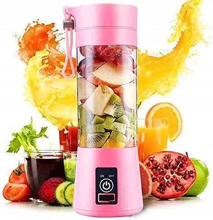 Drinkware Decor Portable Electric USB Juice Maker Juicer Bottle Blender Grinder Mixer, Rechargeable Bottle with 6 Blades