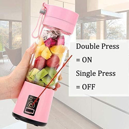 Drinkware Decor Portable Electric USB Juice Maker Juicer Bottle Blender Grinder Mixer, Rechargeable Bottle with 6 Blades