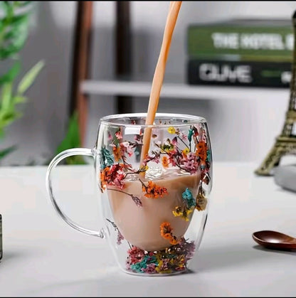 Drinkware Decor Double Wall Clear Glass Coffee Mug