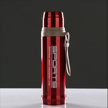 Drinkware Decor Sports 750ml Water Bottle with Vacuum Flask - Sports Stainless Steel Vacuum Bottle (Gold) (Red)