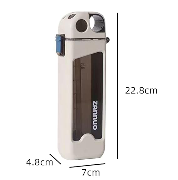 Drinkware Decor Sports Water Bottle 350ML, Leakproof Square BPA Free Plastic Portable Drinks Bottle, Sturdy and Durable Flat Water Bottle for Sports, Fitness, Gym, Cycling